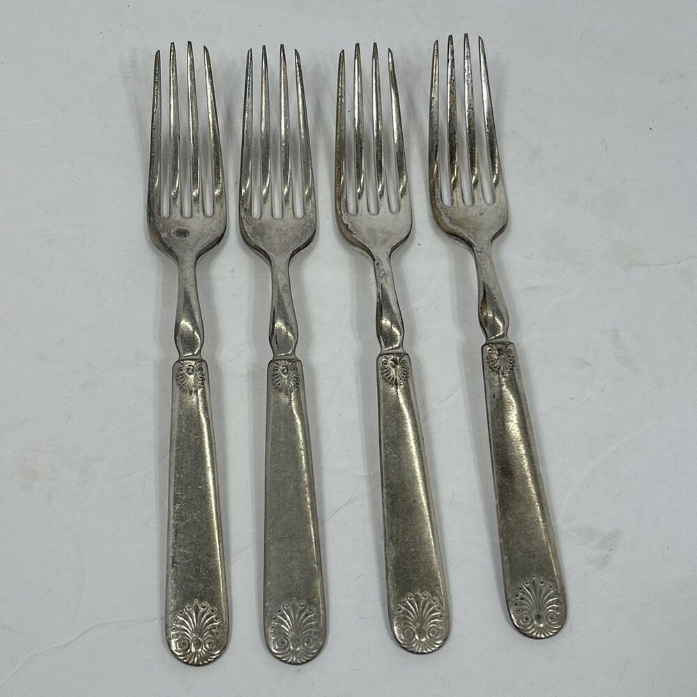 1847 Rogers Bros Silverplate Forks Silverware Dinner Salad 7.5" Shell Pattern